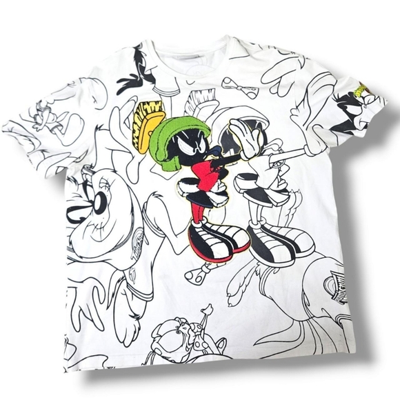 Vintage Looney Tunes Marvin The Martian Referee Men's L Basketball Embroidered - Picture 1 of 6